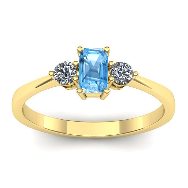 Inel cu topaz blue dreptunghiular