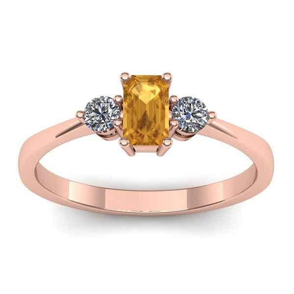 Inel de logodna cu citrin dreptunghiular