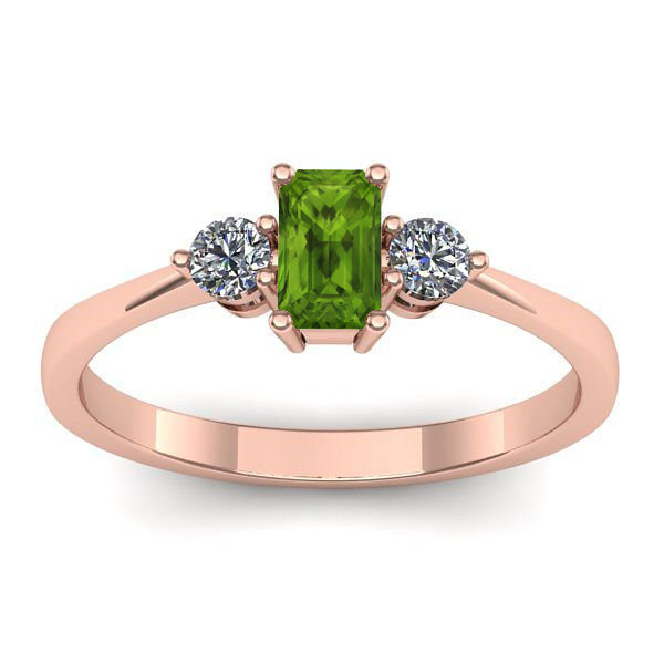 Inel cu peridot dreptunghiular