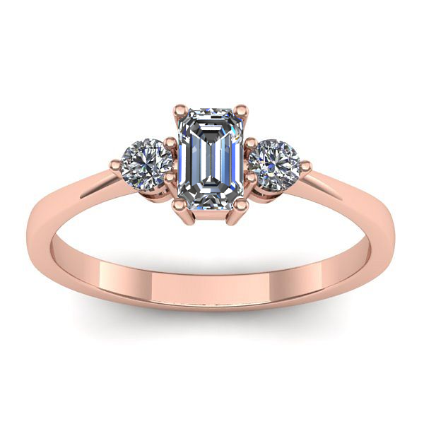 Inel cu safir alb dreptunghiular