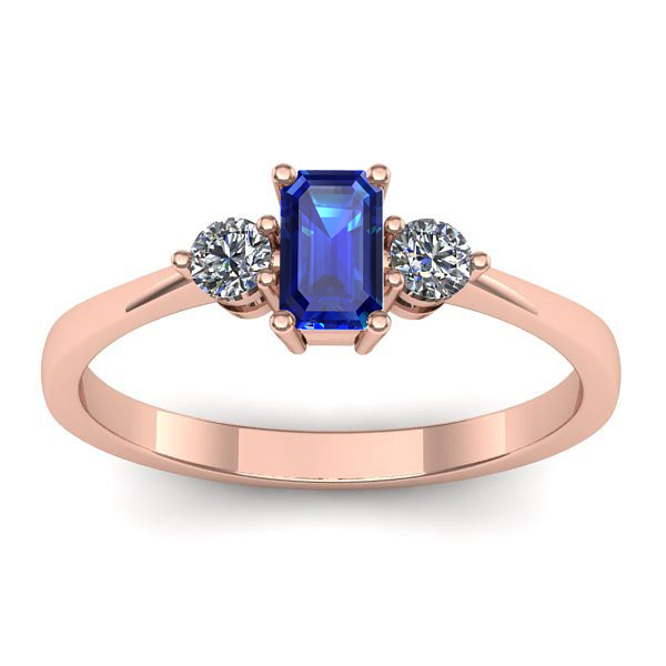 Inel de logodna cu safir dreptunghiular