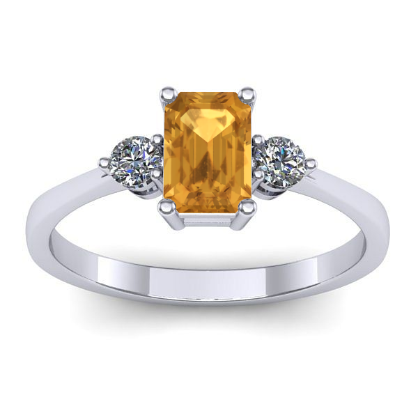 Inel de logodna cu citrin dreptunghiular