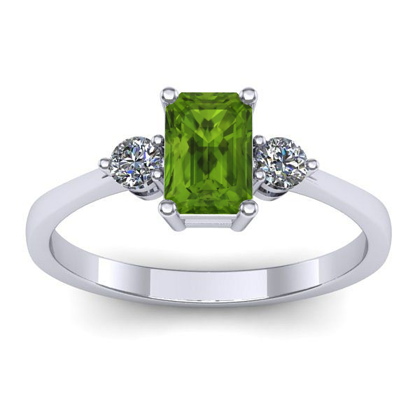 Inel logodna cu peridot dreptunghiular