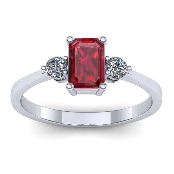 Inel de logodna cu rubin dreptunghiular