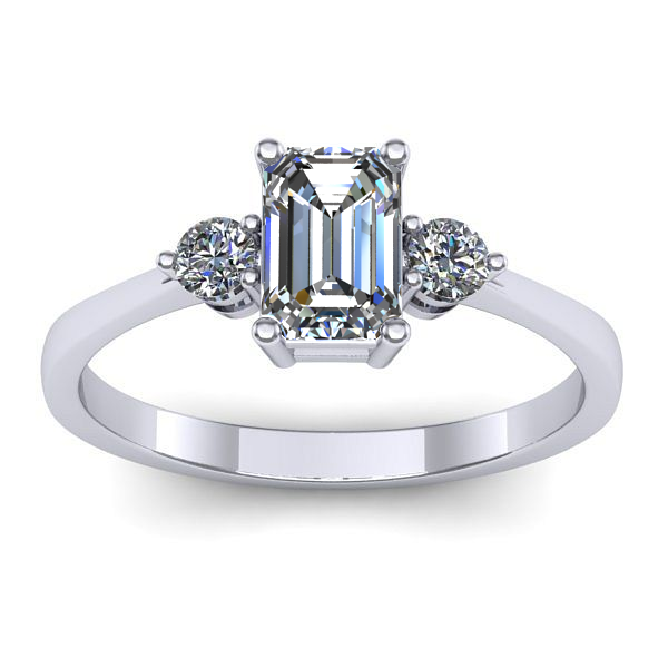 Inel de logodna cu safir alb dreptunghiular