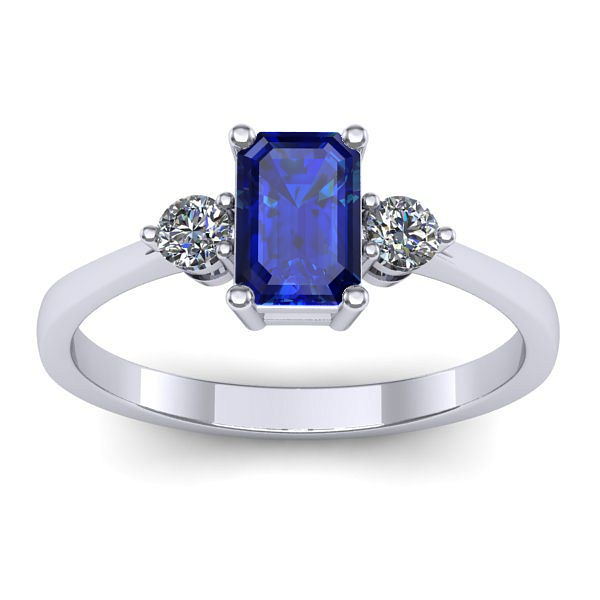 Inel logodna cu safir dreptunghiular