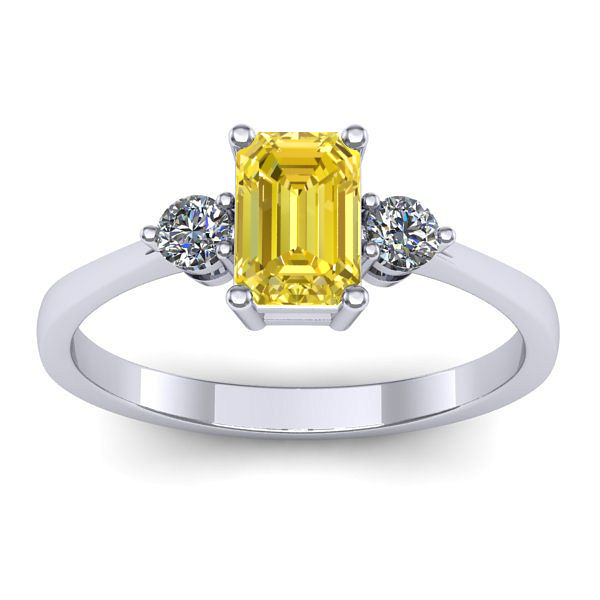 Inel cu safir galben dreptunghiular