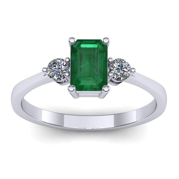 Inel cu smarald dreptunghiular