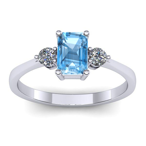 Inel de logodna cu topaz blue dreptunghiular