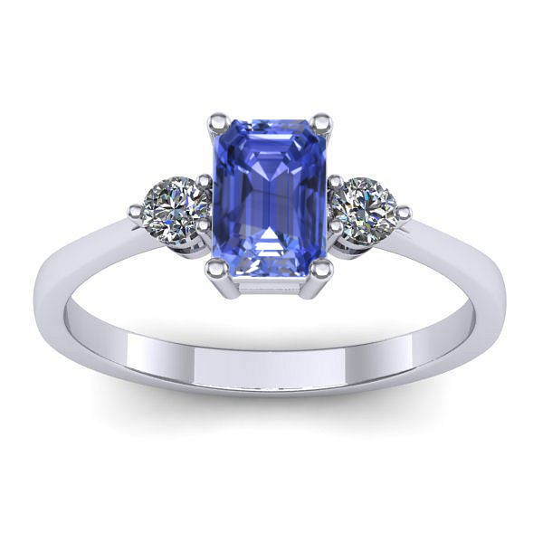 Inel cu tanzanit dreptunghiular
