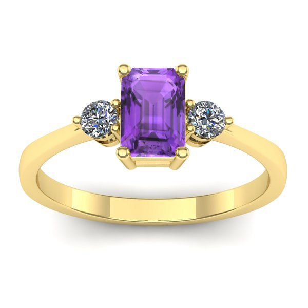 Inel de logodna cu ametist dreptunghiular