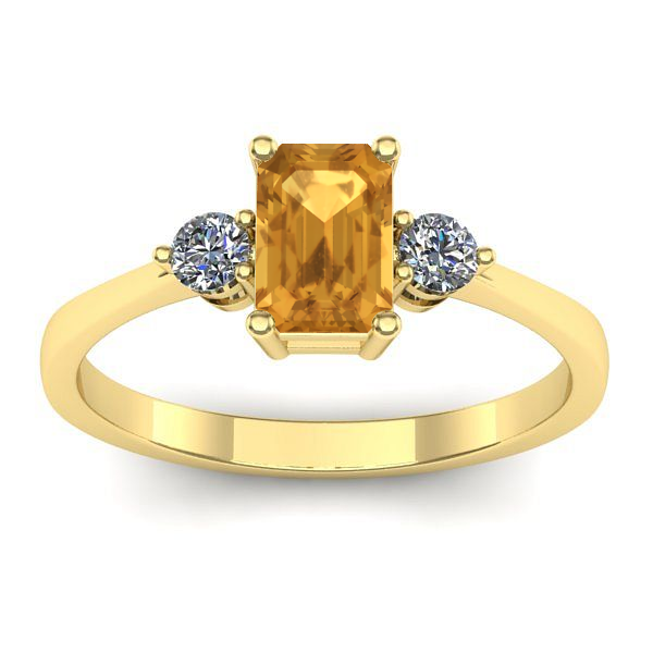 Inel de logodna cu citrin dreptunghiular