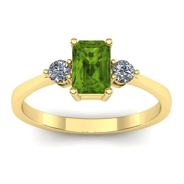 Inel logodna cu peridot dreptunghiular