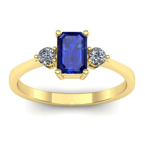 Inel de logodna cu safir dreptunghiular