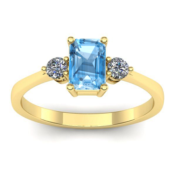 Inel de logodna cu topaz blue dreptunghiular