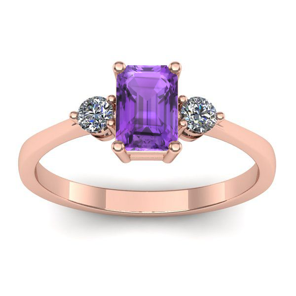 Inel logodna cu ametist dreptunghiular