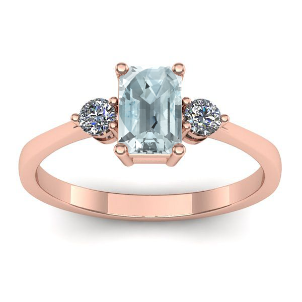 Inel cu aquamarin dreptunghiular