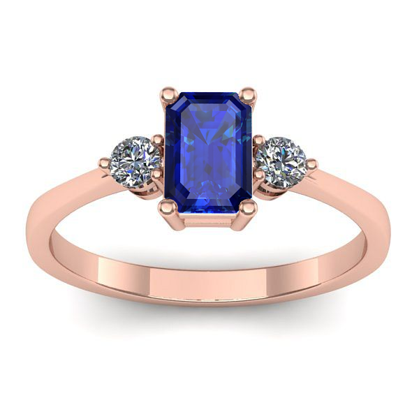 Inel cu safir dreptunghiular