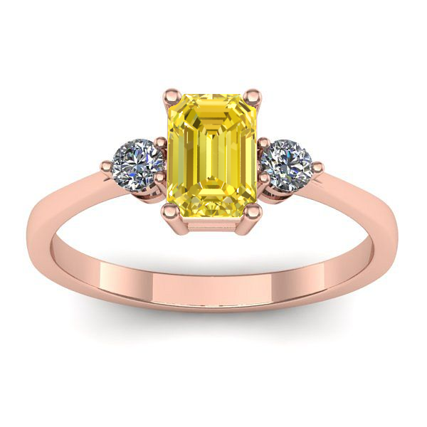 Inel de logodna cu safir galben dreptunghiular