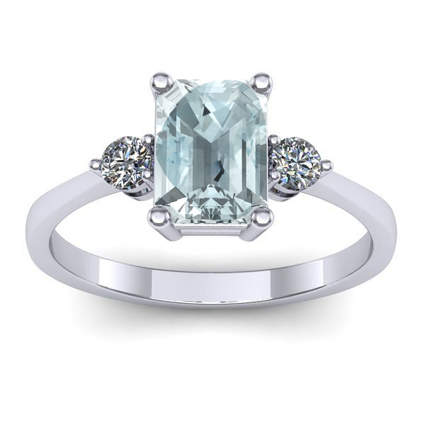 Inel cu aquamarin dreptunghiular