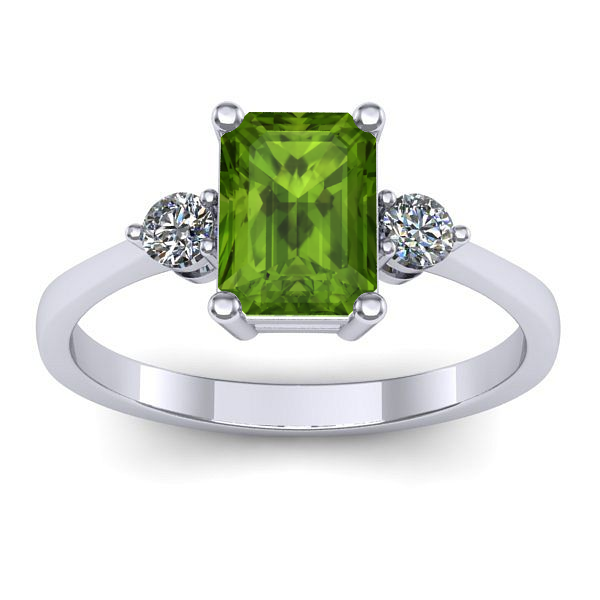 Inel logodna cu peridot dreptunghiular