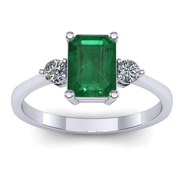 Inel cu smarald dreptunghiular