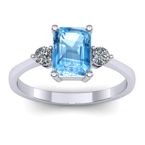 Inel logodna cu topaz blue dreptunghiular