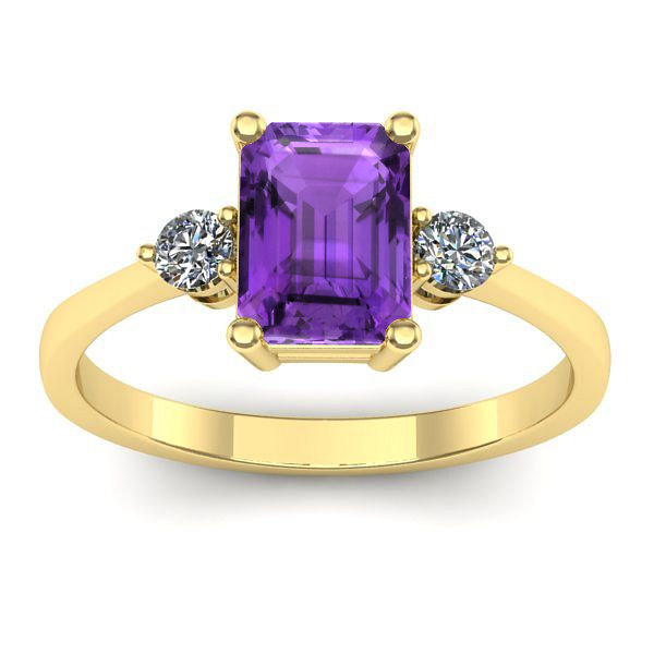 Inel cu ametist dreptunghiular