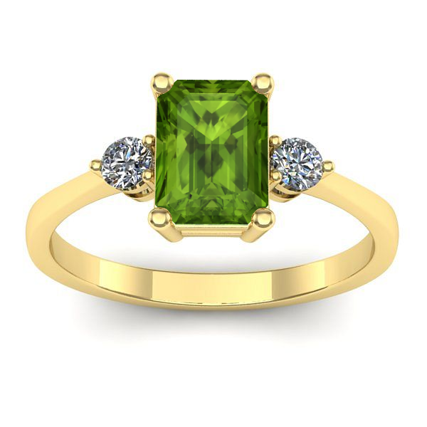 Inel cu peridot dreptunghiular