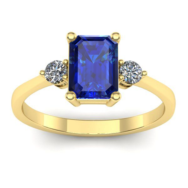 Inel cu safir dreptunghiular