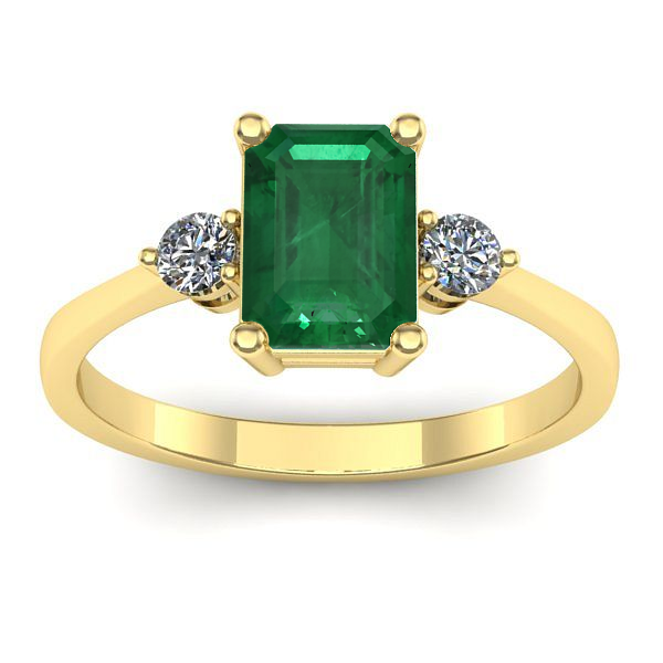 Inel de logodna cu smarald dreptunghiular