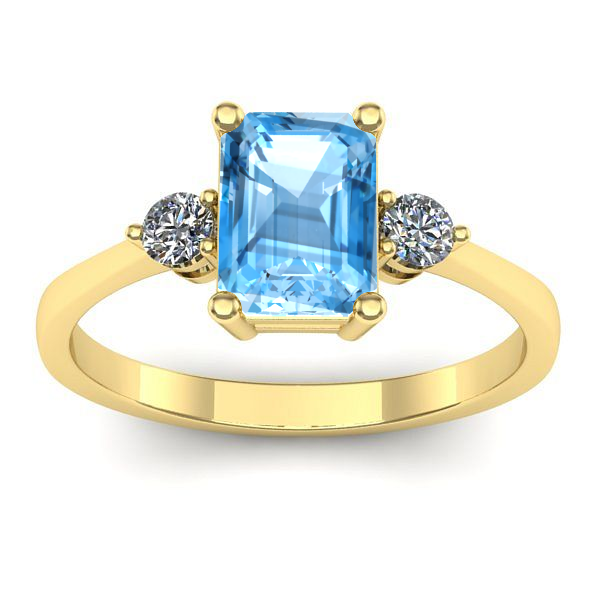 Inel logodna cu topaz blue dreptunghiular