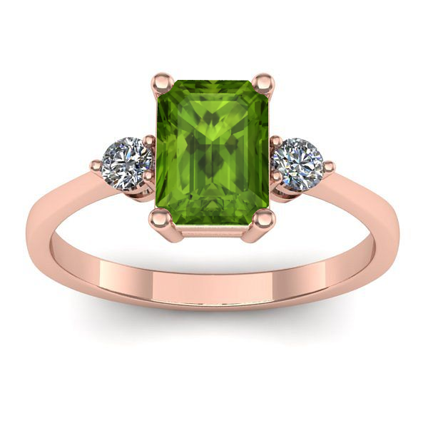 Inel logodna cu peridot dreptunghiular