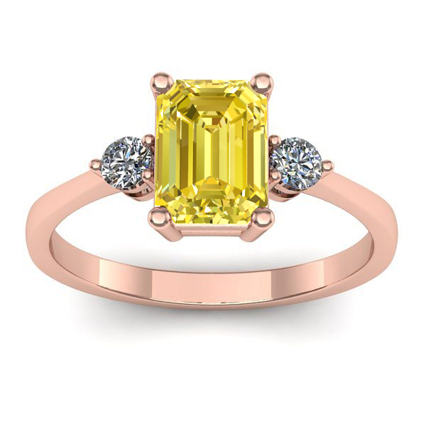 Inel de logodna cu safir galben dreptunghiular