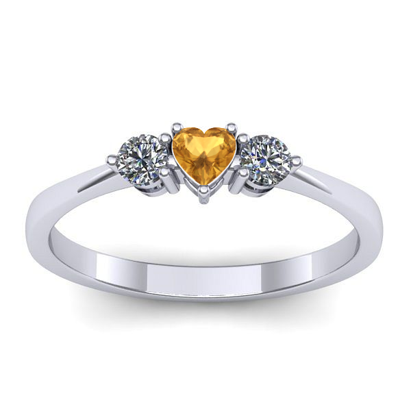 Inel logodna cu citrin inima