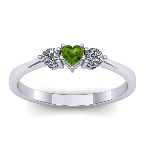 Inel logodna cu peridot inima