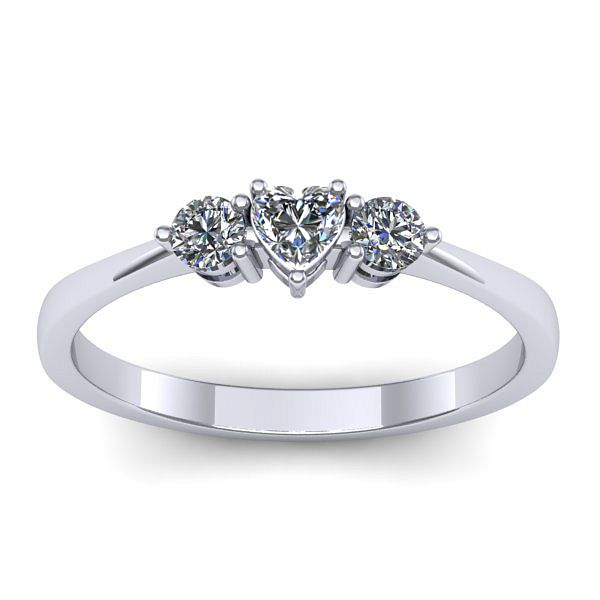 Inel de logodna cu safir alb inima