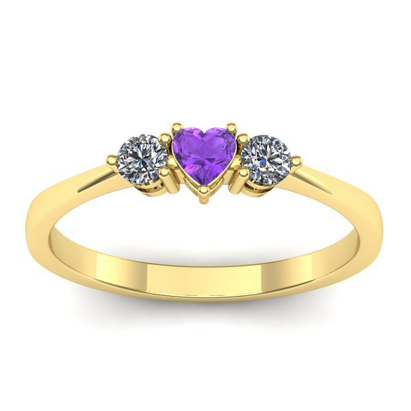 Inel de logodna cu ametist inima