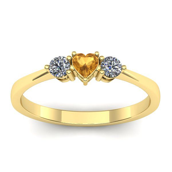 Inel cu citrin inima