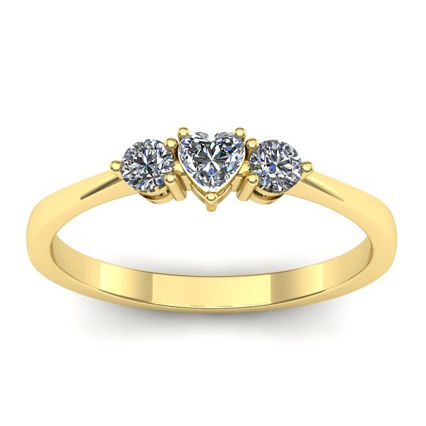 Inel logodna cu diamant inima