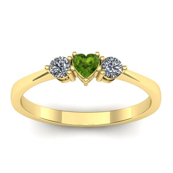 Inel de logodna cu peridot inima