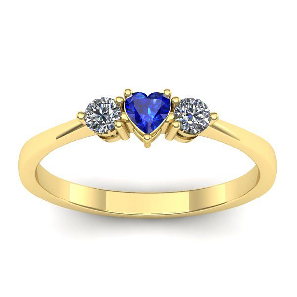 Inel logodna cu safir inima