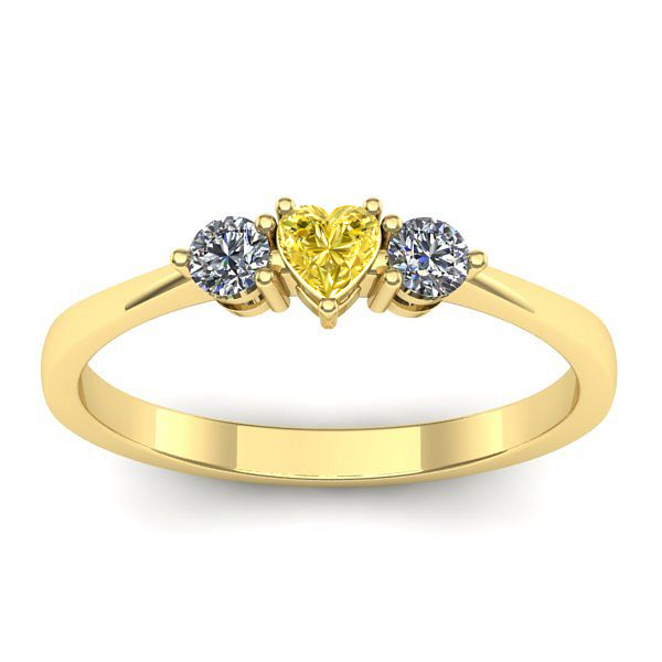 Inel de logodna cu safir galben inima
