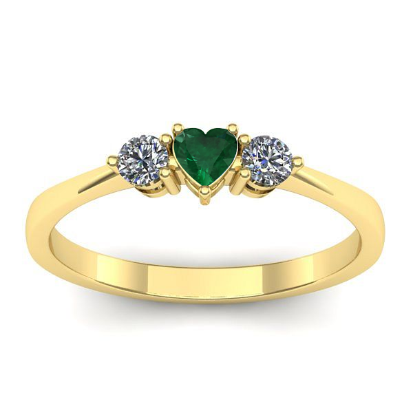 Inel cu smarald inima