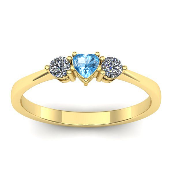Inel de logodna cu topaz blue inima