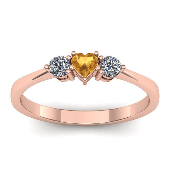 Inel de logodna cu citrin inima