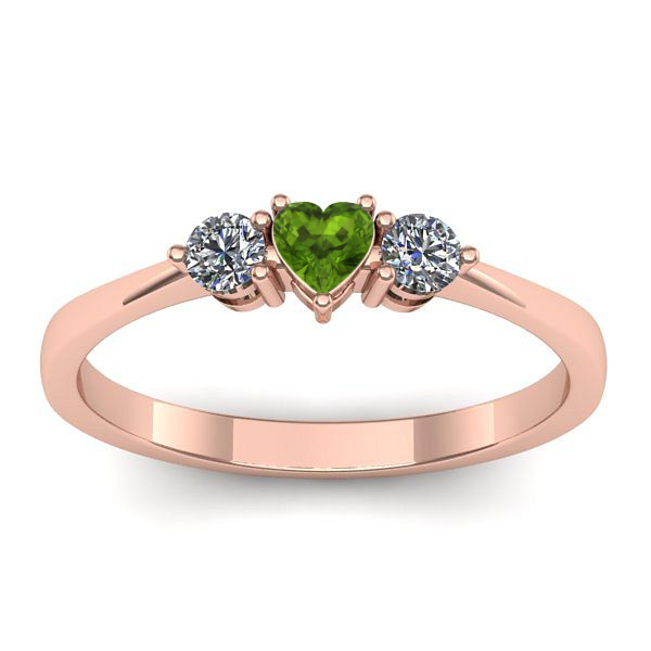 Inel logodna cu peridot inima