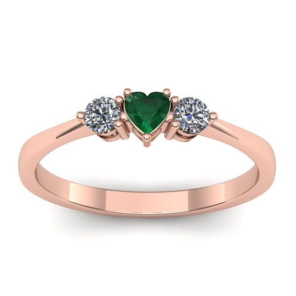 Inel cu smarald inima