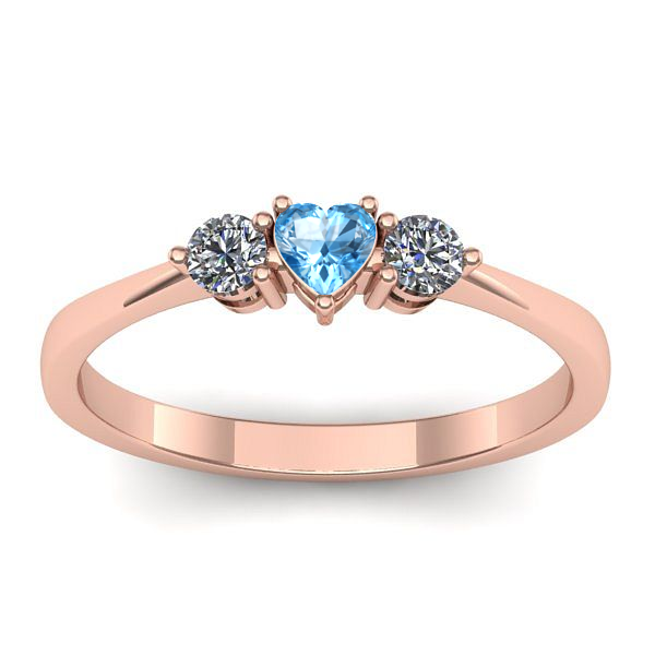 Inel logodna cu topaz blue inima