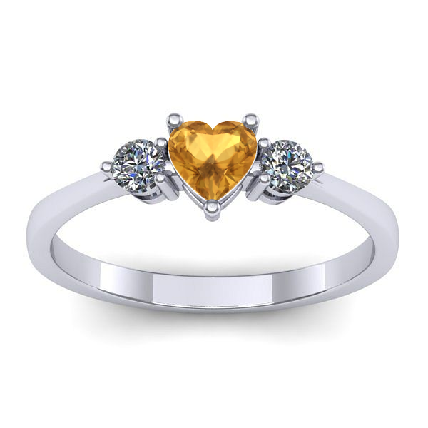 Inel de logodna cu citrin inima